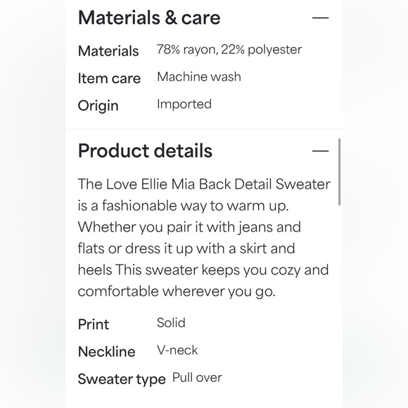 Love Ellie V-Neck Sweater in Tan - Picture 5 of 8